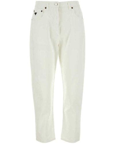 prada white flower pants|Chalk White Printed Twill Pants .